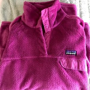 Magenta Patagonia Lightweight Button-Up Fleece